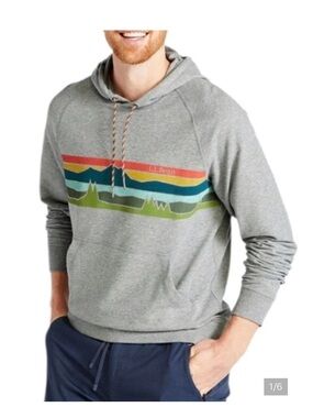 L.L. Bean Grey Maine Outdoor Gorpcore Camp Hoodie Graphic Sweatshirt XXL Tall
